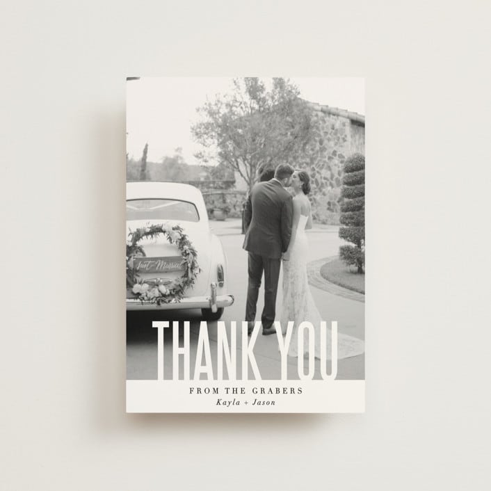 "Monumental" - Wedding Thank You Postcards in Cotton by Jessie Steury - Front