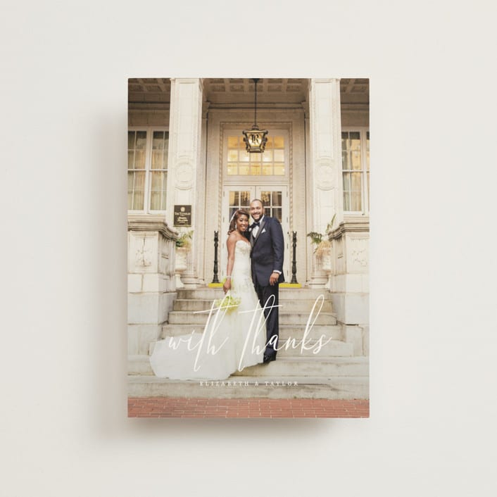 "Desire" - Wedding Thank You Postcards in Cotton by Jennifer Postorino - Front