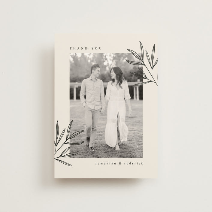"Italia" - Wedding Thank You Postcards in Taupe by Kelly Schmidt - Front