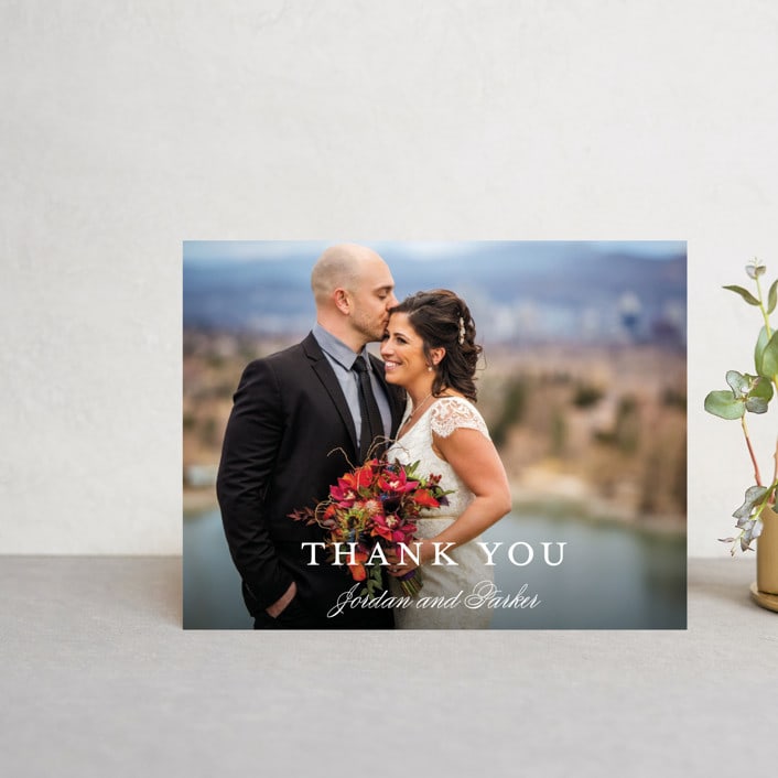 "Flawless" - Wedding Thank You Postcards in Midnight by Kimberly FitzSimons - Front