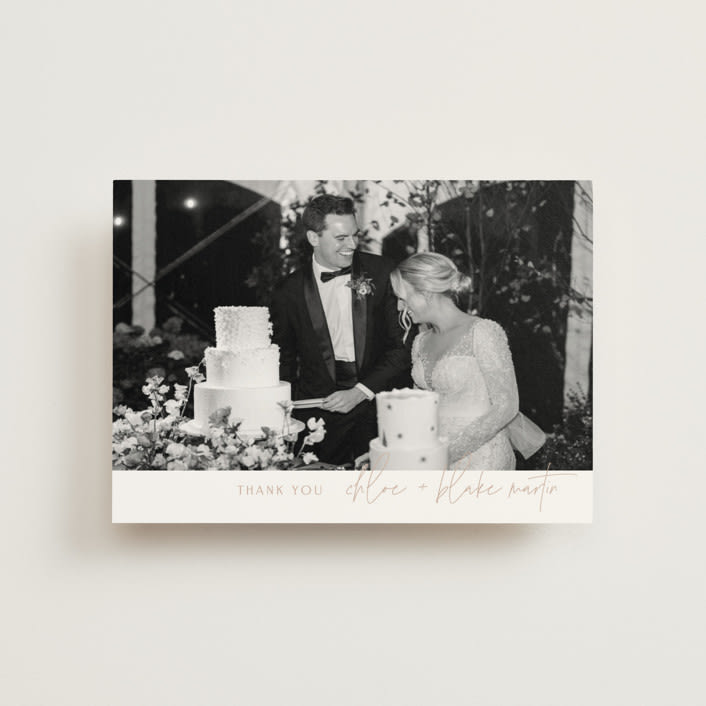 "Overlap" - Wedding Thank You Postcards in Terracotta by Kelly Schmidt - Front