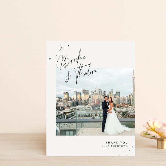 "Signature Style" - Wedding Thank You Postcards in Silk by Design Lotus - Front