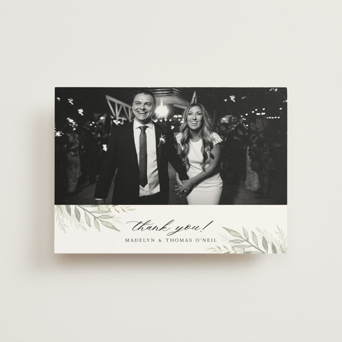 "Sweeping" - Wedding Thank You Postcards in Linen by Carolyn Nicks - Front