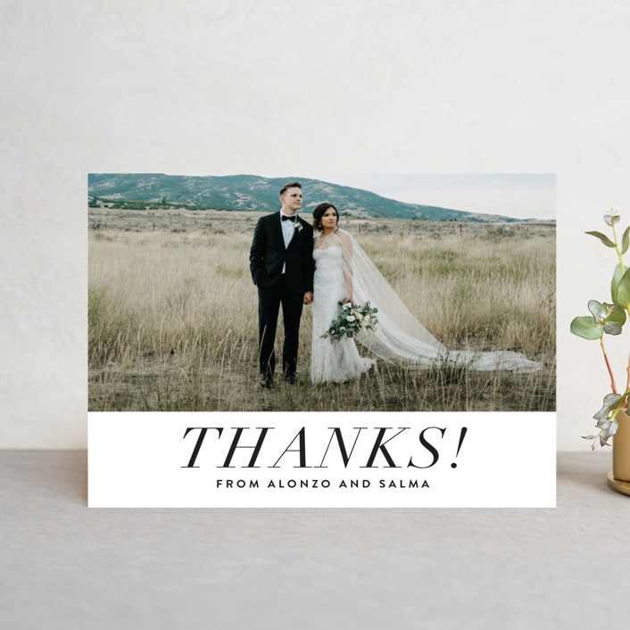 "Bad Dancing" - Wedding Thank You Postcards in Dove by Amy Payne - Front