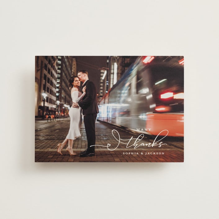 "Kindly Join Us" - Wedding Thank You Postcards in Pearl by Laura Hamm - Front