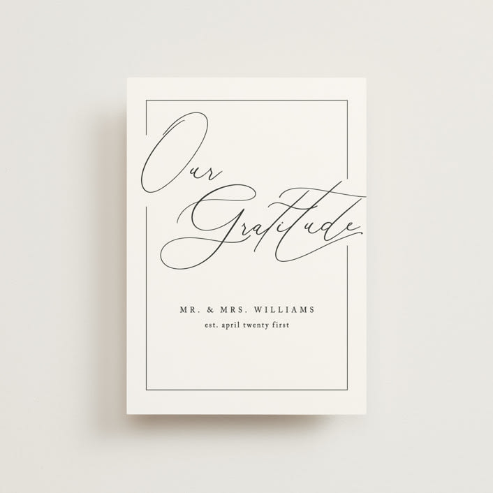 "Love Story" - Wedding Thank You Postcards in Alabaster by Liz Conley - Front