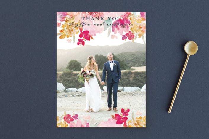 "Spring Garden" - Wedding Thank You Postcards in Petal by Grace Kreinbrink - Front
