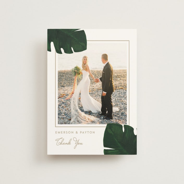 "Palm" - Wedding Thank You Postcards in Classic Palm by Kaydi Bishop - Front