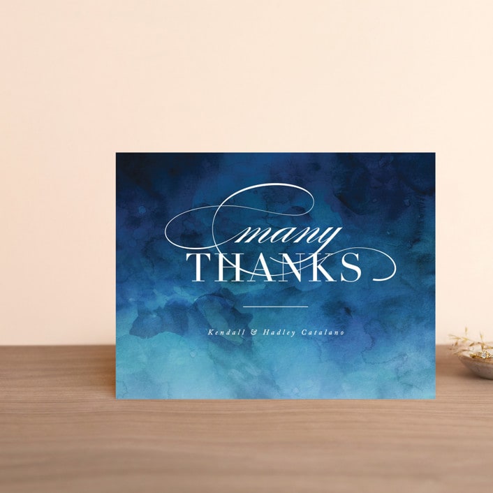 "Indigo Sea" - Wedding Thank You Postcards in Ocean by Kelly Schmidt - Front