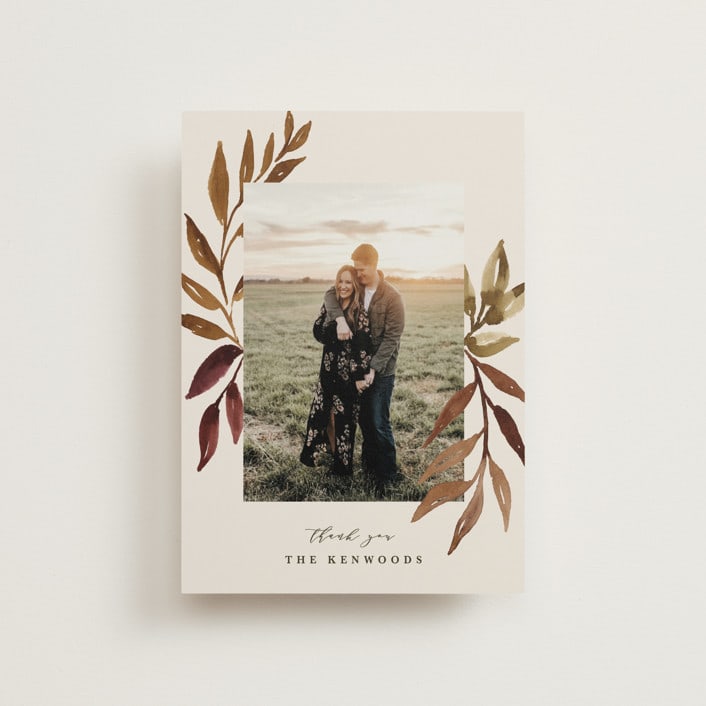 "botanical portrait" - Wedding Thank You Postcards in Leather by Kate Ahn - Front