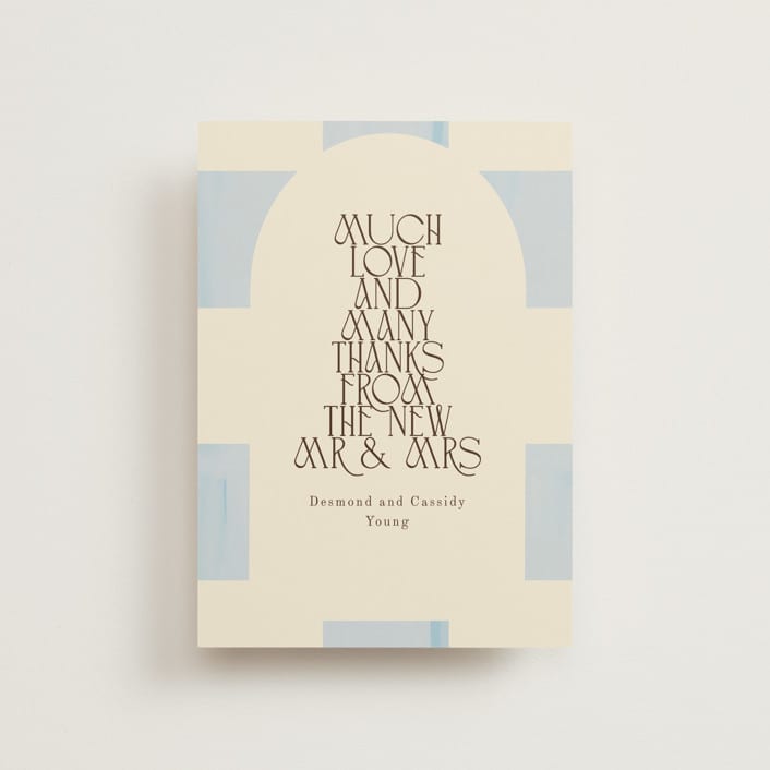 "Checker Wash" - Wedding Thank You Postcards in Ivory by Baumbirdy - Front