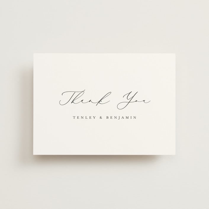 "Gentle Whisper" - Wedding Thank You Postcards in Cotton by Jennifer Postorino - Front