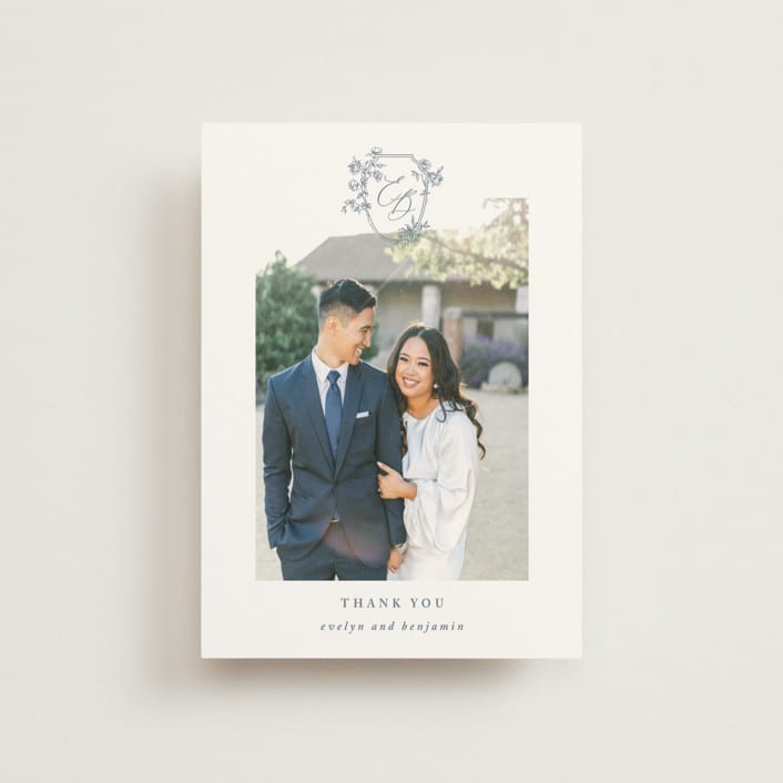 "Close to my Heart" - Wedding Thank You Postcards in Twilight Whisper by Design Lotus - Front