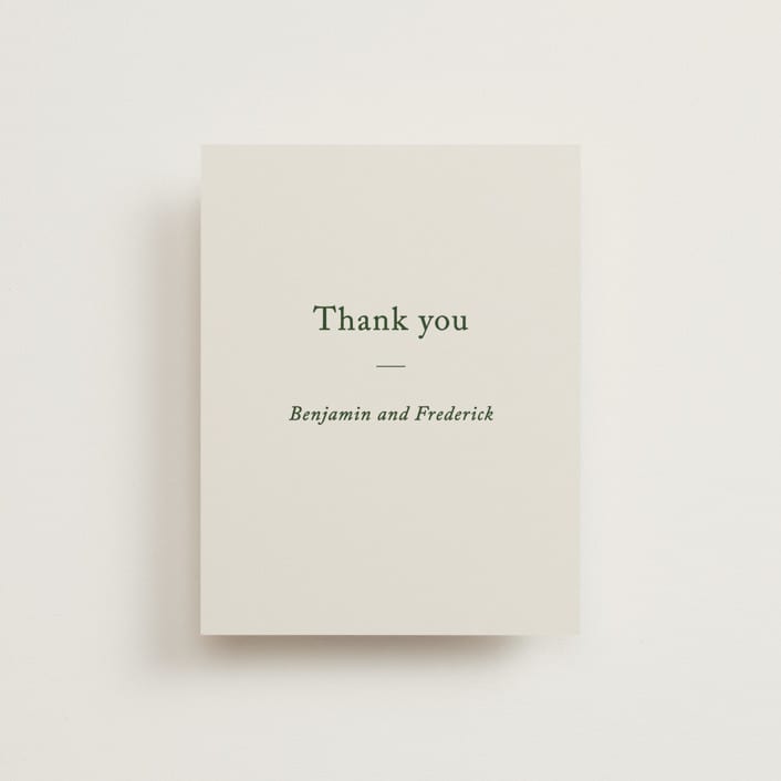 "Editorial" - Wedding Thank You Postcards in Forest by Bethan - Front