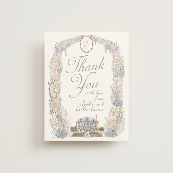 "Charlotte" - Wedding Thank You Postcards in Petal by Jenna Holcomb - Front