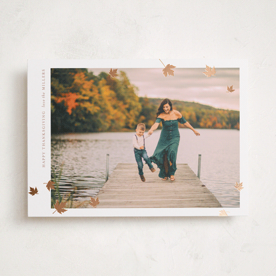 "Autumnal Leaves" - Thanksgiving Cards in Snow by Jenna Holcomb - Front