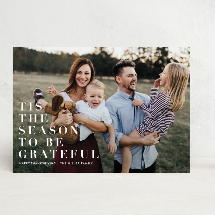"to be grateful" - Thanksgiving Cards in Snow by Angela Marzuki - Front