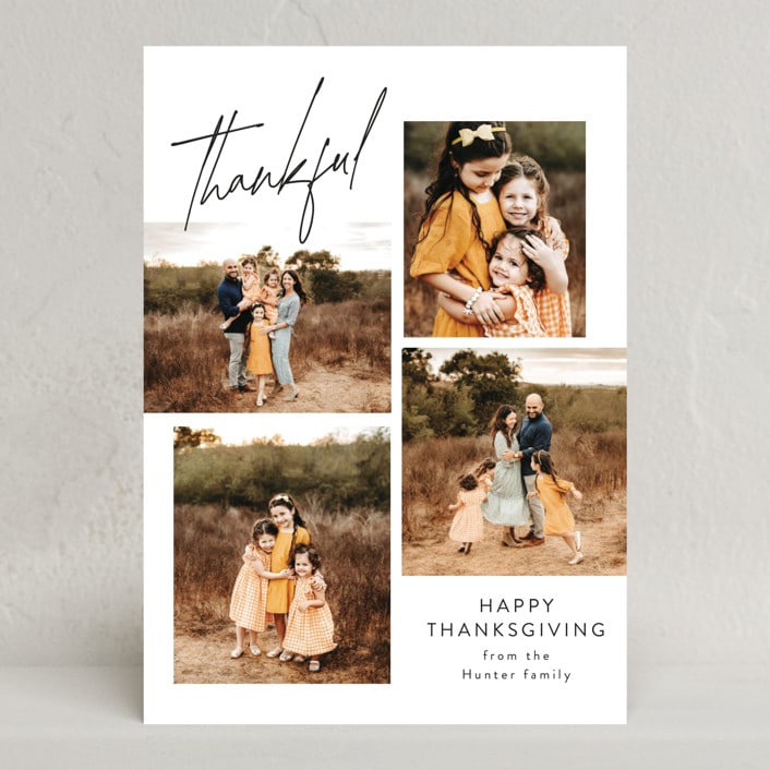 "Mod Collage" - Thanksgiving Cards in Snow by Nicoletta Savod - Front