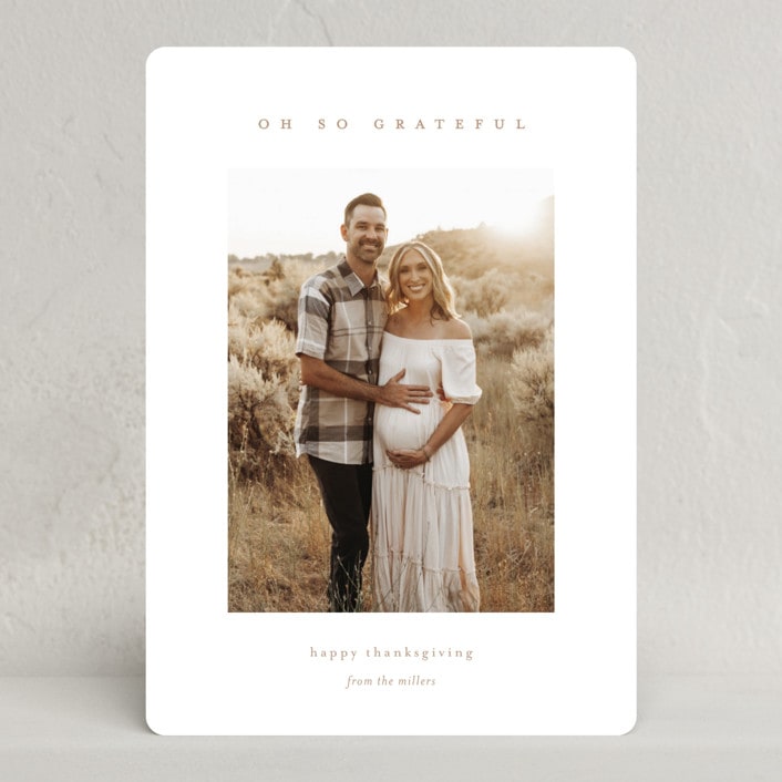 "Oh so Grateful" - Thanksgiving Cards in Snowdrop by Ani Somi - Front