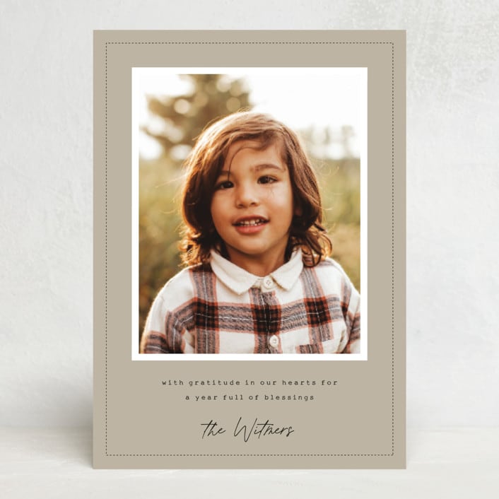 "Grateful Heart" - Thanksgiving Cards in Tonal by Sara Hicks Malone - Front