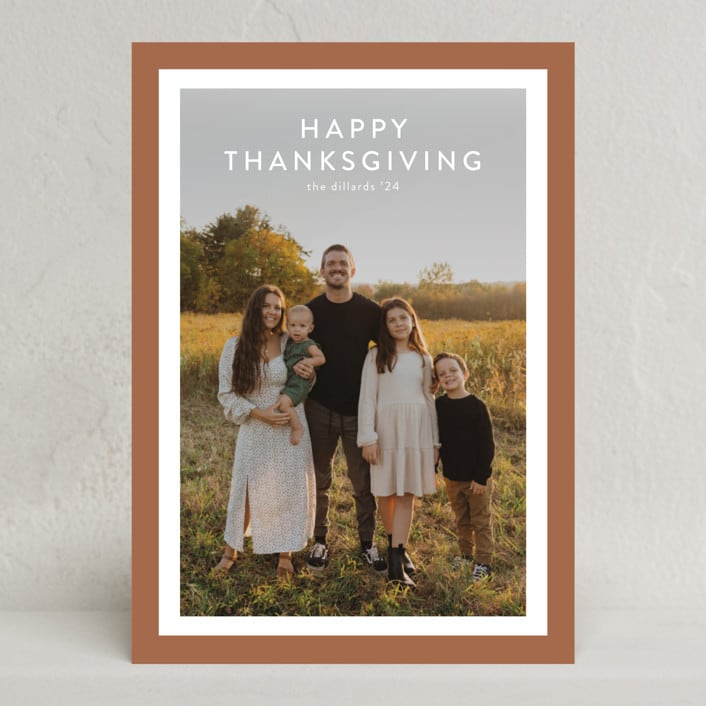 "Bold Frame" - Thanksgiving Cards in Teracotta by Stacey Meacham - Front