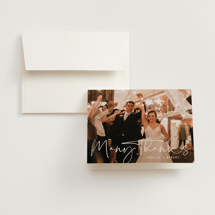 "Millennial" - Wedding Thank You Cards in Rose by Hooray Creative - Front
