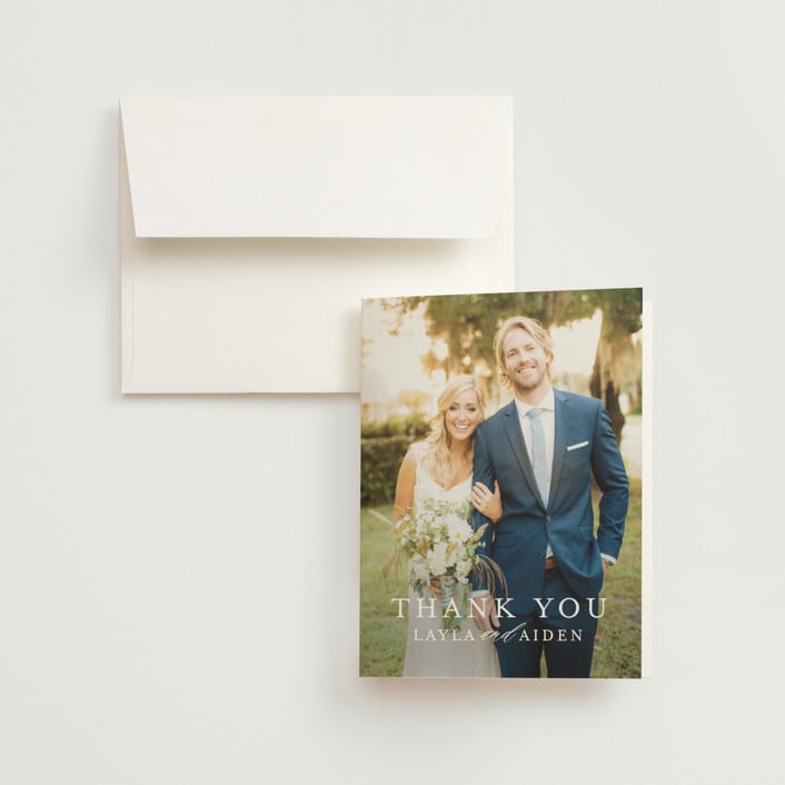 "Sedona" - Wedding Thank You Cards in Desert Sands by Itsy Belle Studio - Front