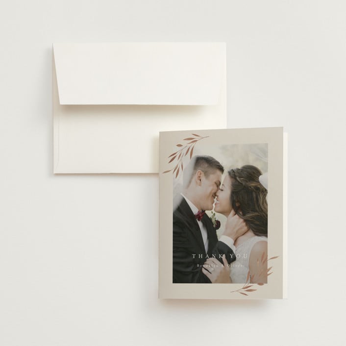 "Lennox" - Wedding Thank You Cards in Harvest by Kristie Kern - Front