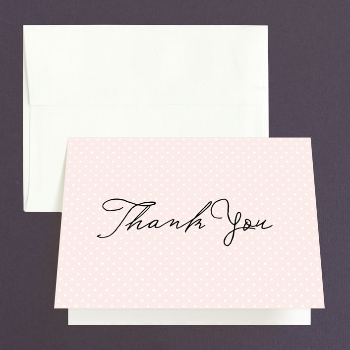 "Estate" - Wedding Thank You Cards in Blush by Kim Dietrich Elam - Front