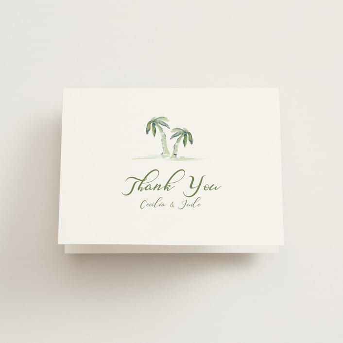 "Alento" - Wedding Thank You Cards in Celeste by Pati Cascino - Front