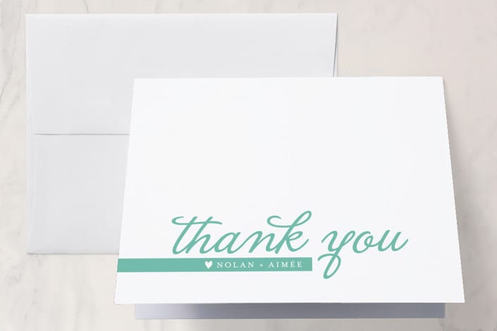 "Raising the Bar" - Wedding Thank You Cards in Turquoise by R studio - Front