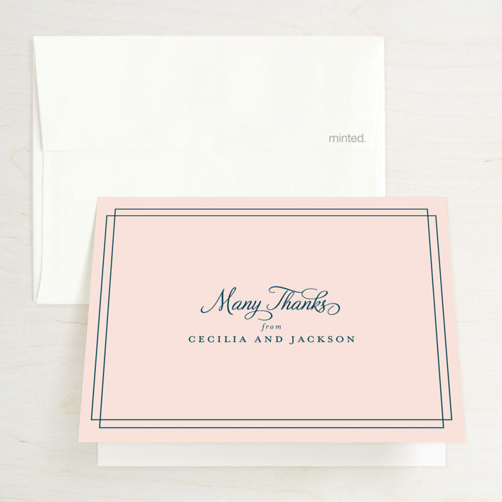 "Chic Gala" - Wedding Thank You Cards in Cotton Candy by Kimberly FitzSimons - Front