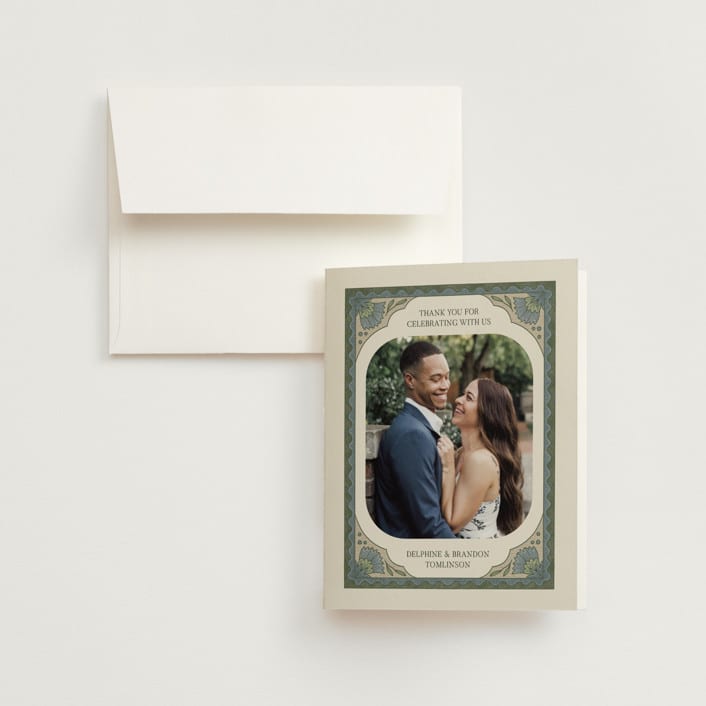"Century" - Wedding Thank You Cards in Robin's Egg by Jen Owens - Front
