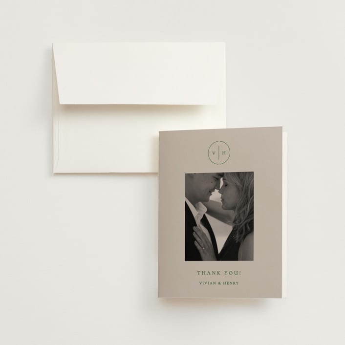 "wellness" - Wedding Thank You Cards in Vineyard by Sumak Studio - Front