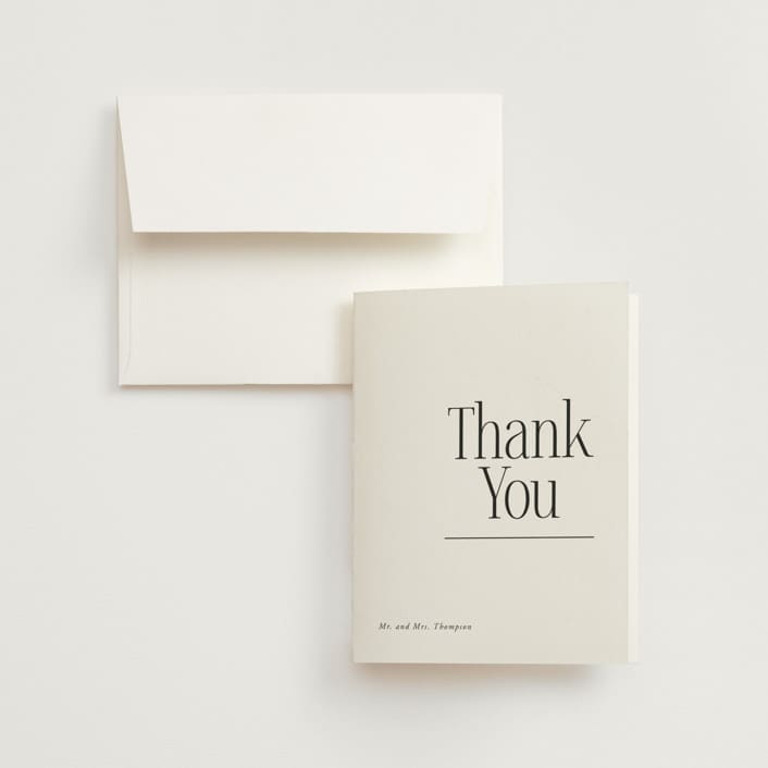 "Modern Space" - Wedding Thank You Cards in Cloud by Ashlee Townsend - Front