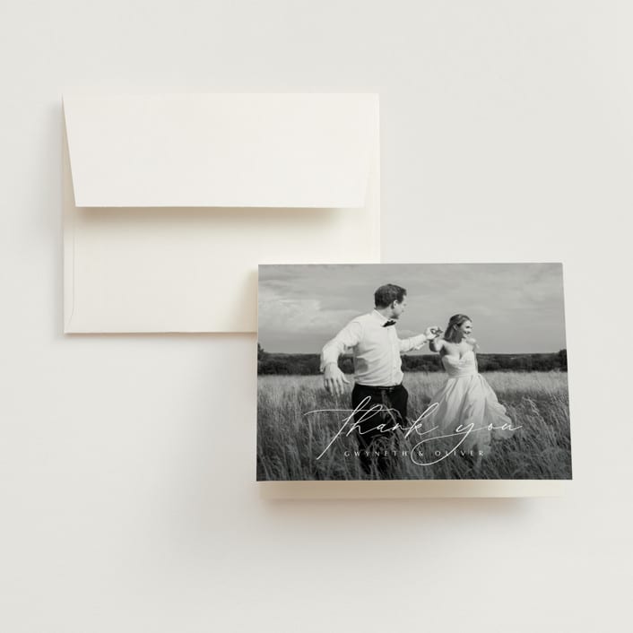 "Flip" - Wedding Thank You Cards in Palms by Kelly Schmidt - Front