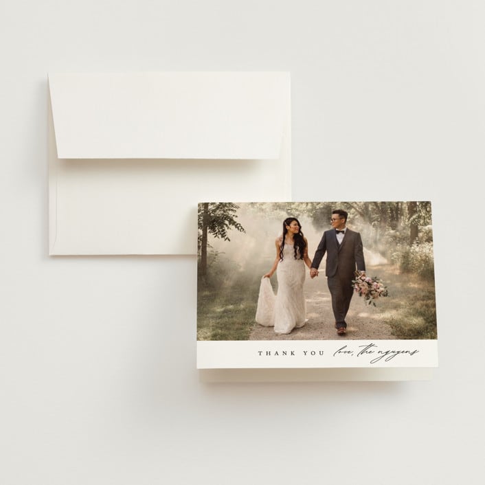 "Astoria" - Wedding Thank You Cards in Silk by Kelly Schmidt - Front