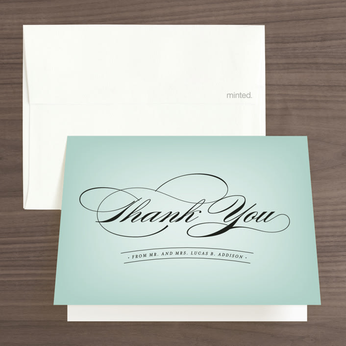 "Big City - Washington DC" - Wedding Thank You Cards in Mint Green by Hooray Creative - Front