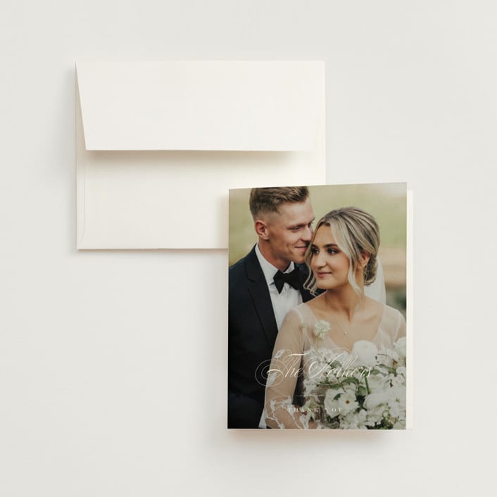 "Vow" - Wedding Thank You Cards in Tuxedo by Leah Bisch - Front