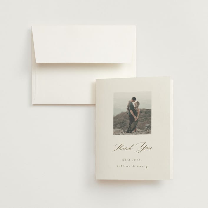 "Rustic Barn" - Wedding Thank You Cards in Fawn by AK Graphics - Front