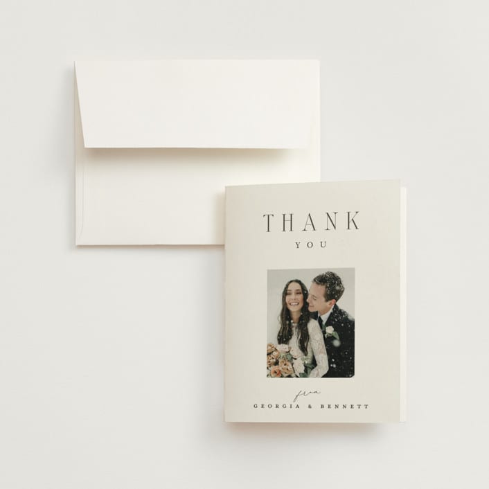 "City Center" - Wedding Thank You Cards in Cotton by Erin L. Wilson - Front