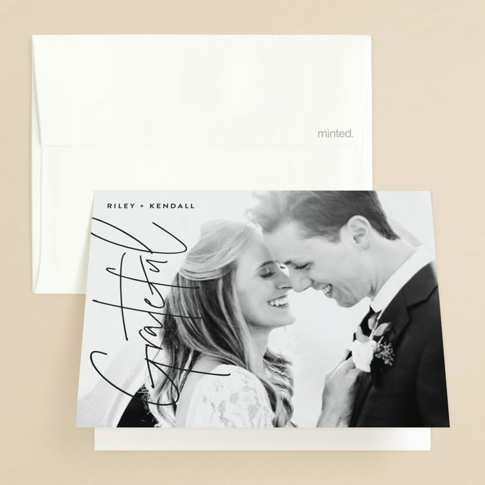 "printed" - Wedding Thank You Cards in Onyx by JoAnn Jinks - Front