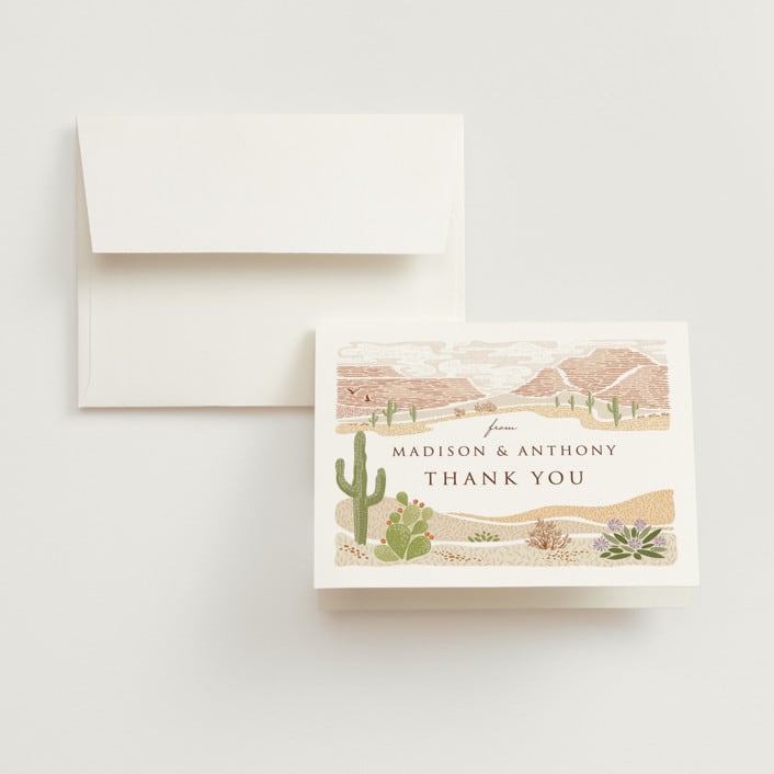 "Westward" - Wedding Thank You Cards in Red Rock by Paper Sun Studio - Front