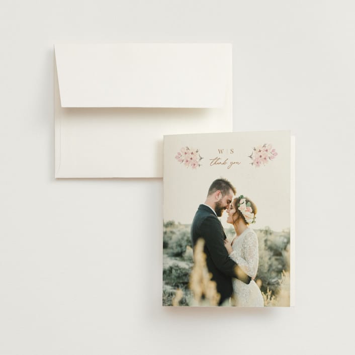 "kosmos" - Wedding Thank You Cards in Cotton Candy by Phrosné Barwood - Front