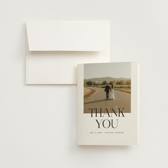 "Photographie" - Wedding Thank You Cards in Noir by Christie Garcia - Front