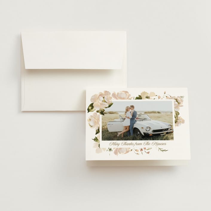 "Felicity" - Wedding Thank You Cards in Pearl by Leah Bisch - Front