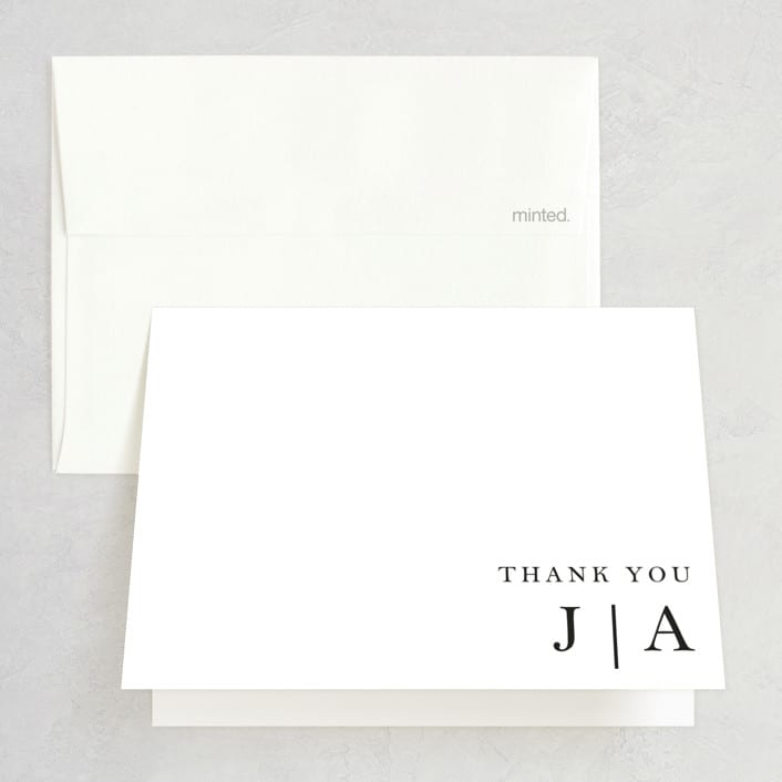 "Sophistotype" - Wedding Thank You Cards in Sea Salt by Snow and Ivy - Front