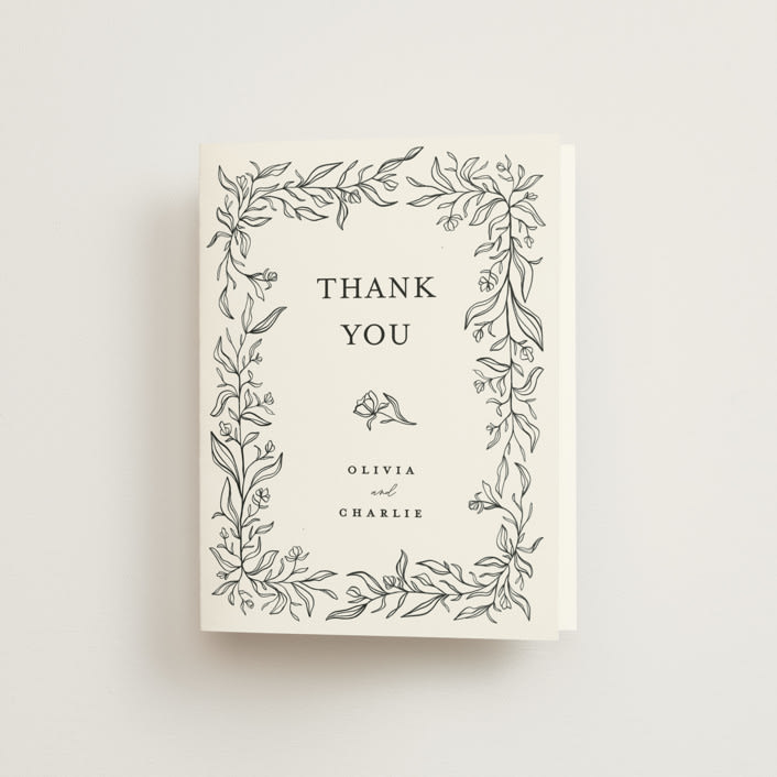 "Floral Cascade" - Wedding Thank You Cards in Alpine by Pixel and Hank - Front