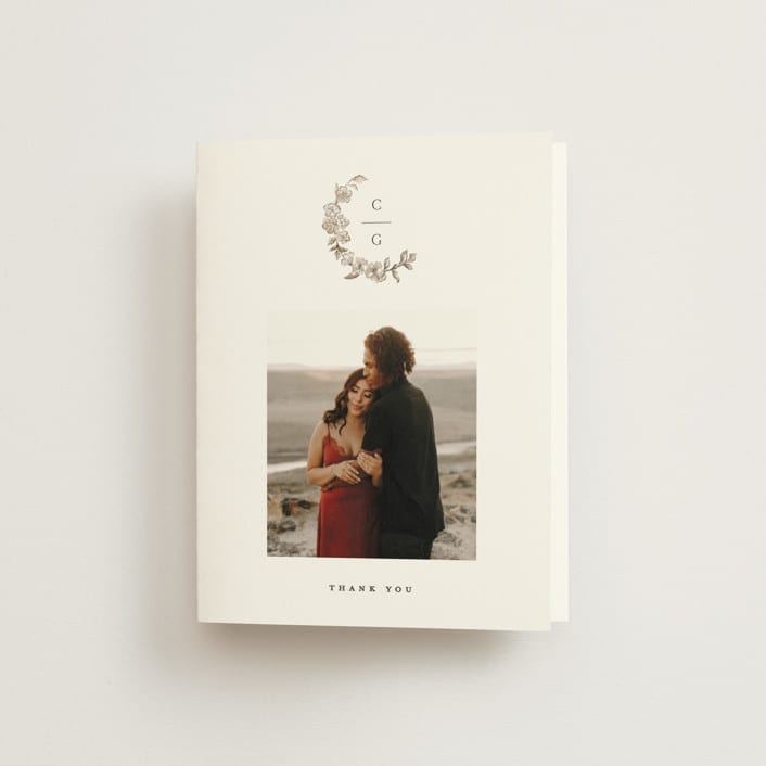 "Daphne" - Wedding Thank You Cards in Sepia by Itsy Belle Studio - Front