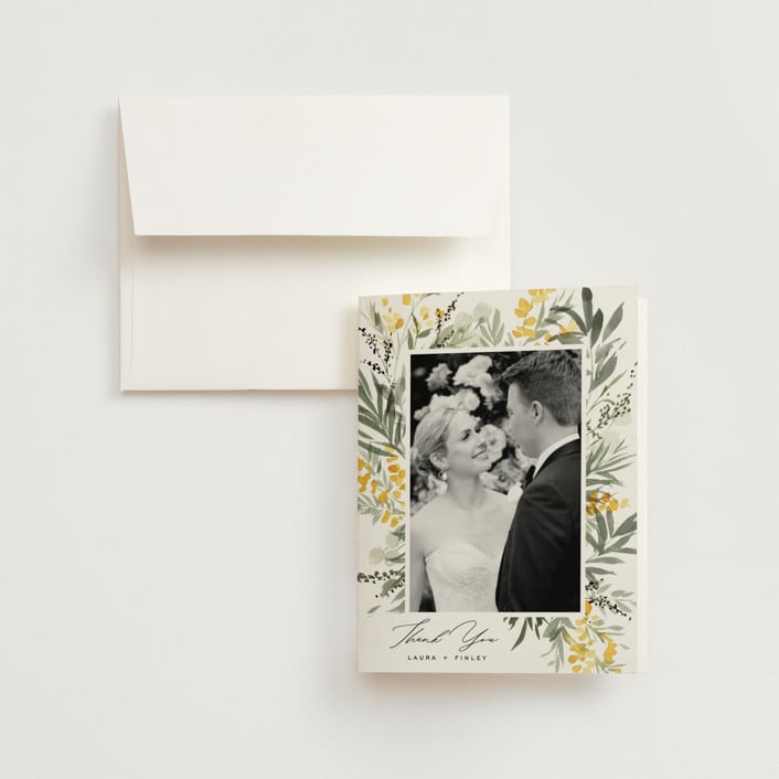 "mimosa" - Wedding Thank You Cards in Dandelion by Everett Paper Goods - Front